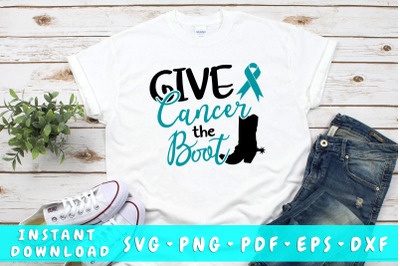 Give ovarian cancer the boot svg