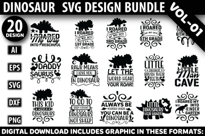 Dinosaur SVG Design Bundle