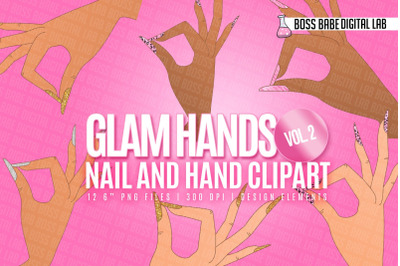 Glam Nail Hands Clipart: &quot;Nails CLIPART&quot;
