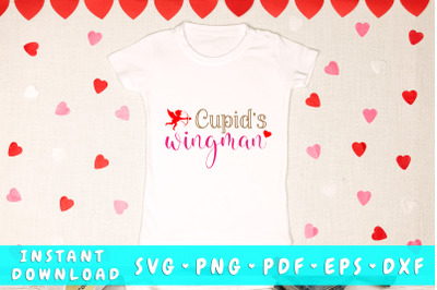 Cupid&amp;&23;039;s wingman svg&2C; Children Valentines Day SVG