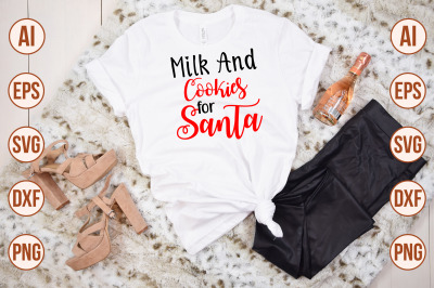 Milk &amp; cookies for Santa svg cut file