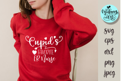 Cupid&#039;s favorite er nurse svg, love svg