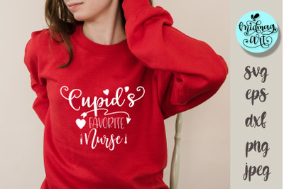 Cupid&#039;s favorite nurse svg, love svg