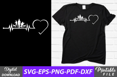 Vector Veteran USA Silhouette Heart Beat