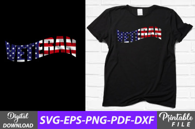 Veteran USA Flag Grunge T-shirt Design