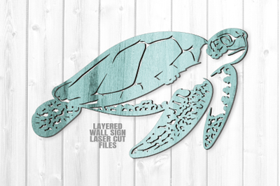 Sea Turtle SVG Glowforge Files Laser Cut Files