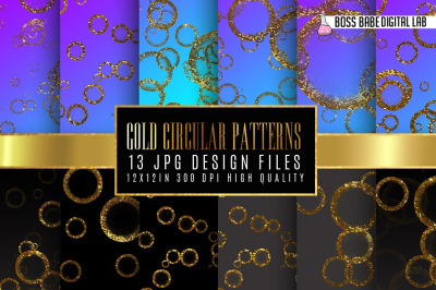 Gold Circular Pattern digital paper