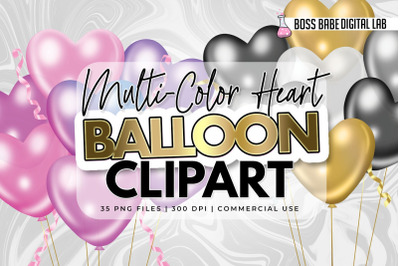 Multi Color Heart Balloon Clipart: &quot;Balloon CLIPART&quot; Birthday clipart