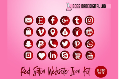 Red Satin Website Icon Kit