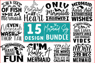 Mermaid SVG T shirt Design Bundle