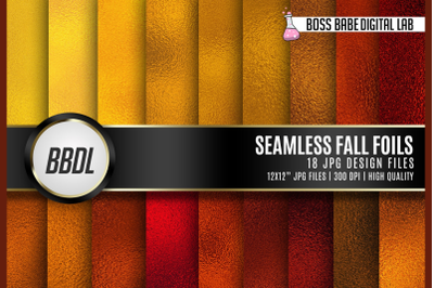 Seamless Fall Colored Foil Digital Papers