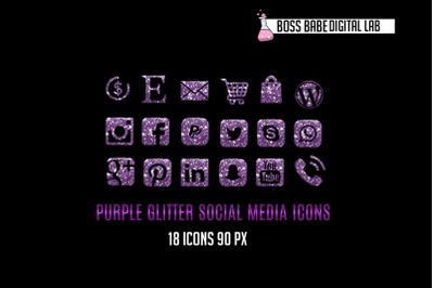 Purple Glitter Website Icon Kit