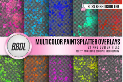 Multi Color Ink Splatter Overlays