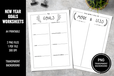 New Year Goals Worksheets