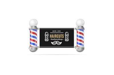Realistic Detailed 3d Barbershop Card Poster Banner. Vector