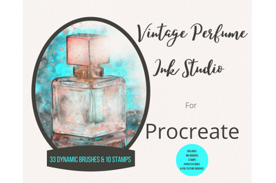 Vintage Perfume Ink Studio for Procreate - 43 Brushes