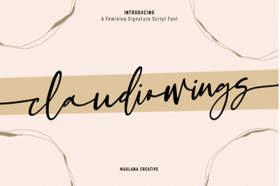 Claudio Wings Feminine Signature Script Font