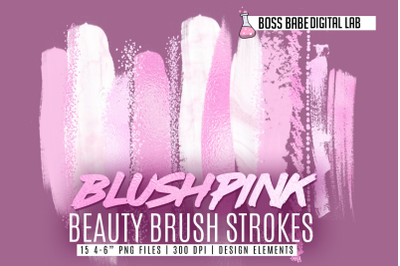 Blush Pink Beauty Brush Strokes