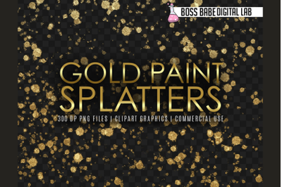 Gold Paint Splatter Overlays