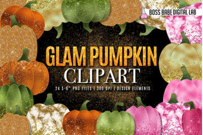 Glam Pumpkin Clipart: &quot;Pumpkins CLIPART&quot; Glitter Pumpkins clipart
