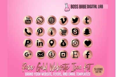 Rose Gold Website Icon Kit