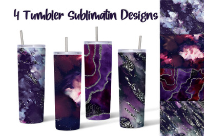 Tumbler Watercolor with Glitter Sublimation Design PNG