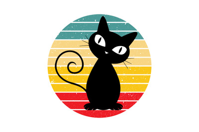 Cat retro tshirt design SVG&2B;EPS&2B;PNG