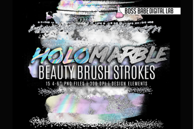 HoloMarble Glam Beauty Brush Strokes