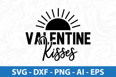 Valentine kisses svg cut file