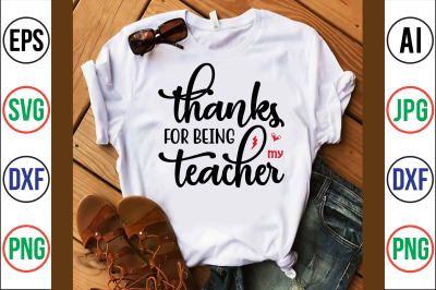 thanks for being my teacher svg cut file