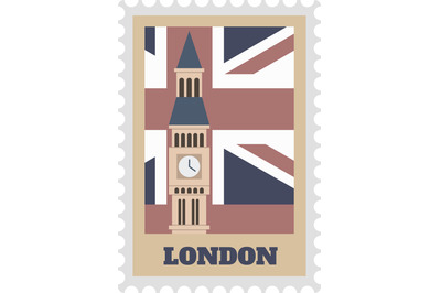 London england postal stamp paper label isolated