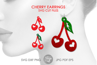 Cherry earrings SVG cut file for laser cutting