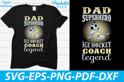 Dad Superhero Ice Hockey Gaming Design