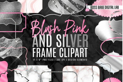 Blush and Silver Frame Clipart