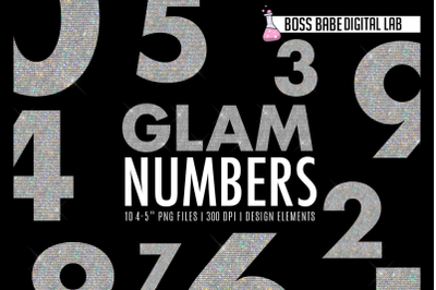 Glam Numbers Clipart