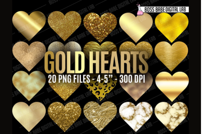 Glam Heart Clipart: &quot;HEART CLIPART&quot; Gold clipart