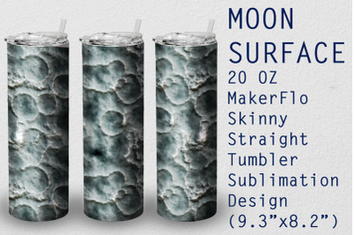 Tumbler Straight 20 OZ Sublimation Moon Surface Wrap Design