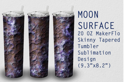 Tumbler Tapered 20 OZ Sublimation Moon Surface Wrap Design