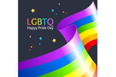 Lgbtq Happy Pride Day Card Poster Banner. Vector