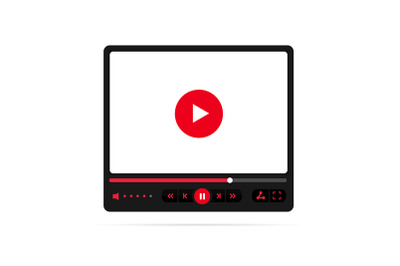 Template Video Player Screen with Play Button Concept. Vector
