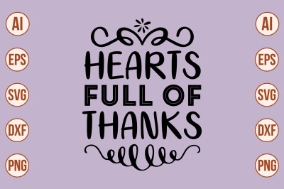 HEARTS FULL of THANKS svg cut file