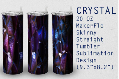 Tumbler Straight 20 OZ Sublimation Crystal Wrap Design