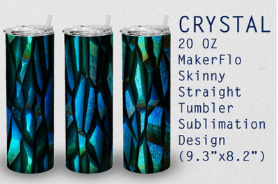 Tumbler Straight 20 OZ Sublimation Crystal Wrap Design