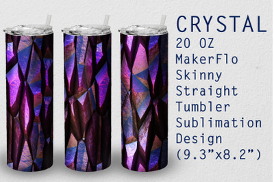 Tumbler Straight 20 OZ Sublimation Crystal Wrap Design