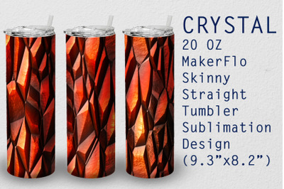 Tumbler Straight 20 OZ Sublimation Crystal Wrap Design