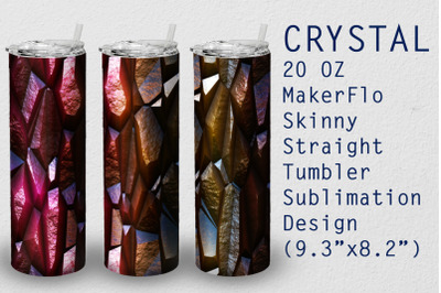 Tumbler Straight 20 OZ Sublimation Crystal Wrap Design