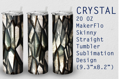 Tumbler Straight 20 OZ Sublimation Crystal Wrap Design