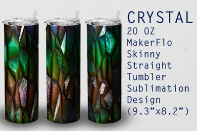 Tumbler Straight 20 OZ Sublimation Crystal Wrap Design