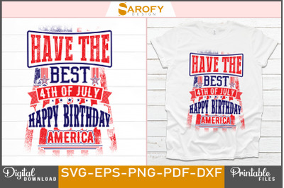 Happy Birthday America-4th July Design