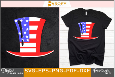 Vector Hat Design with USA Flag-4th July design